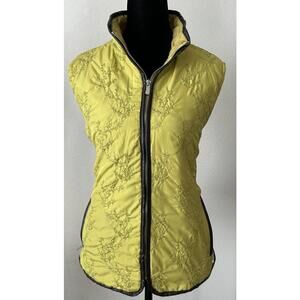 Carole Little Embroidered Fall Winter Vest Size L Zip Pockets